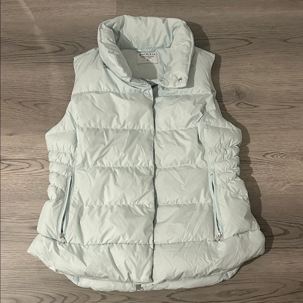 Athleta Downtown Puffer Vest Glacier Blue Women’s Size XL